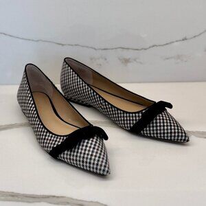 Women's Patricia Houndstooth Velvet Bow Flats, Size 8.5